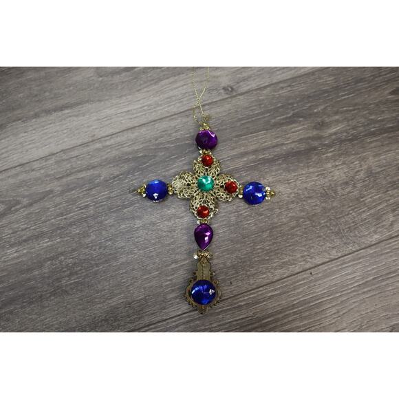 Hanging Christmas Tree Ornaments Jewel Cross Angel Bell Religious Home Decor - Picture 11 of 16